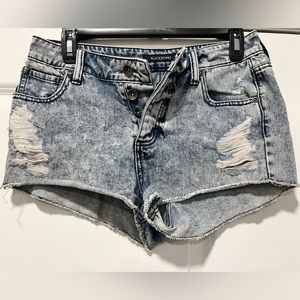 High Rise Blackheart Ripped Jean Shorts